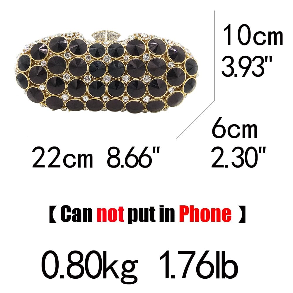 Elegant Black Crystal Diamond Evening Clutch - - Luxury bags by WAAMII