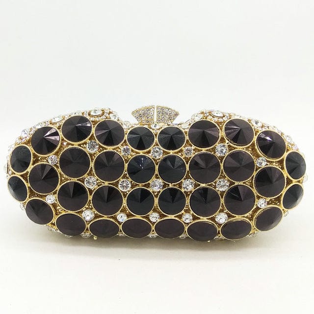 Elegant Black Crystal Diamond Evening Clutch - Black - Luxury bags by WAAMII