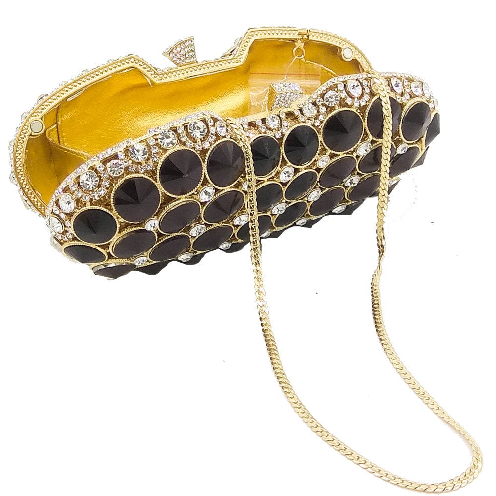 Elegant Black Crystal Diamond Evening Clutch - - Luxury bags by WAAMII