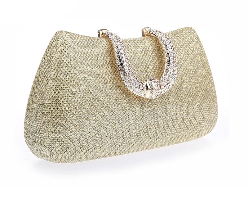 Elegant Diamond Clasp Glittery Clutch Purse bags WAAMII   