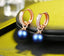 Elegant Gold-Tone Crystal Pearl Hoop Drop Earrings - - Luxury Jewelry by WAAMII
