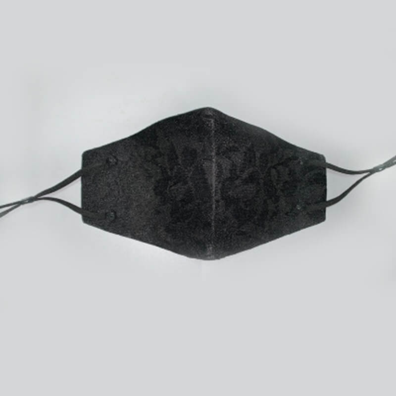 Embroidered Fabric Lace Face Mask-M11 - Typical Black - Luxury Accessories by WAAMII