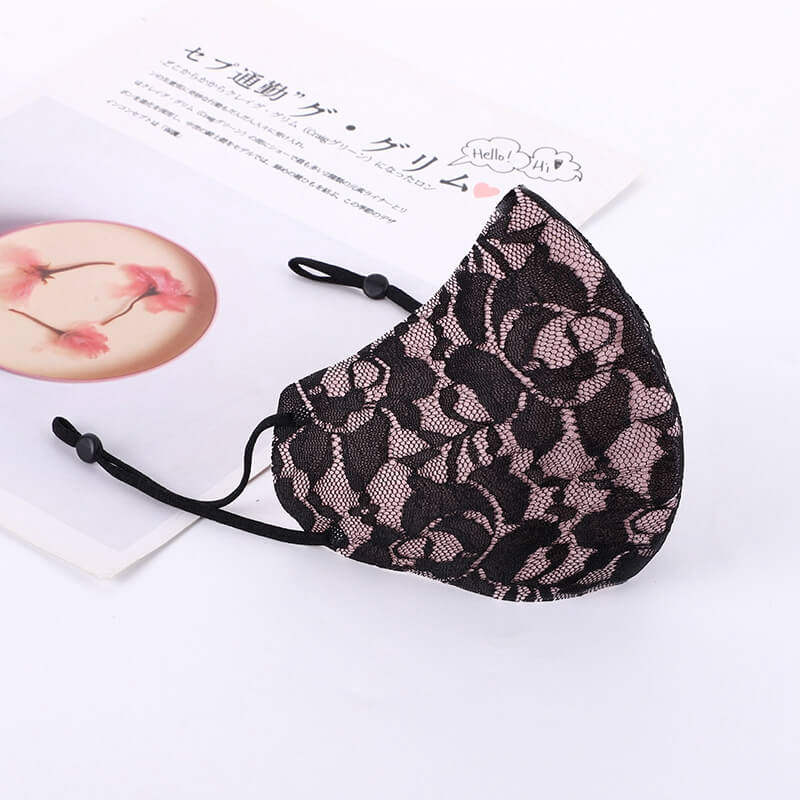 Embroidered Fabric Lace Face Mask-M11 - - Luxury Accessories by WAAMII