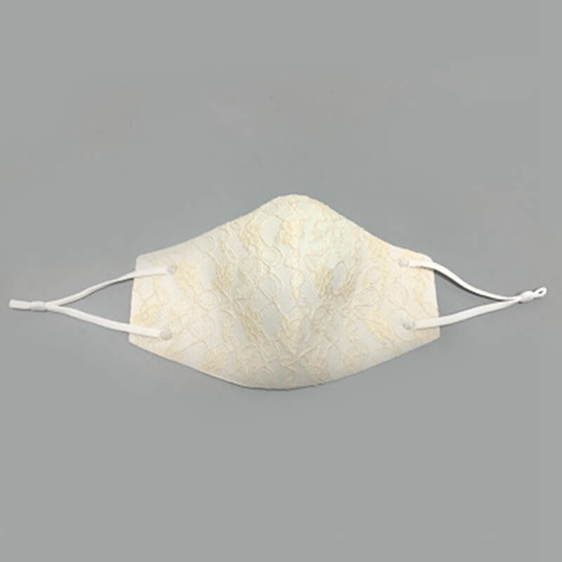 Embroidered Fabric Lace Face Mask-M11 - White - Luxury Accessories by WAAMII