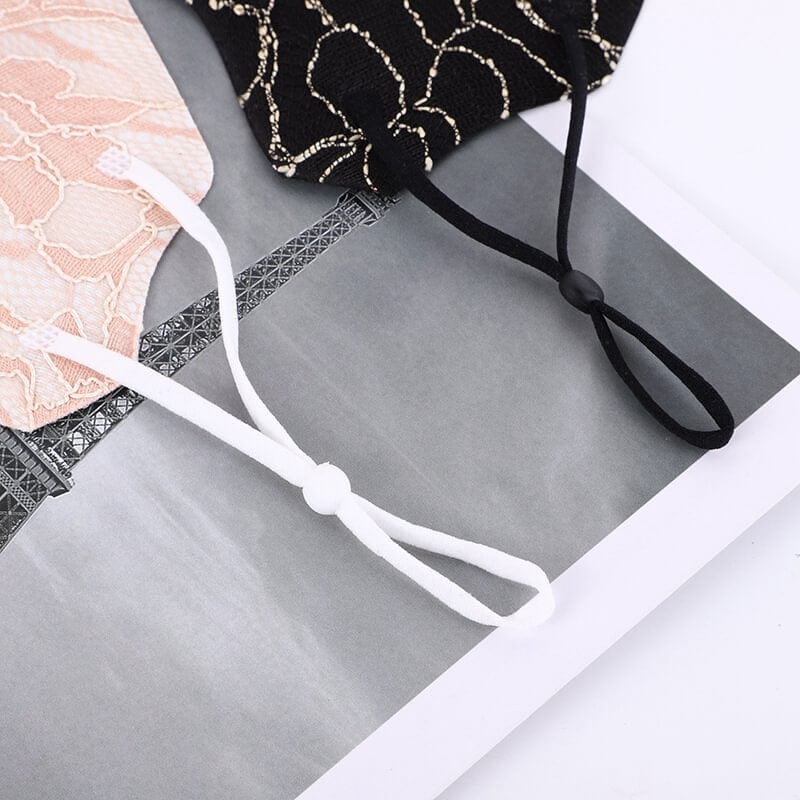 Embroidered Fabric Lace Face Mask-M22 - - Luxury Accessories by WAAMII