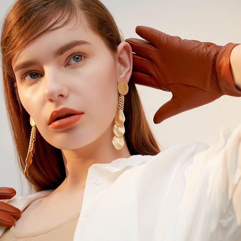 Ethnic Gold Slice Tassel Earrings - - Luxury Jewelry by WAAMII