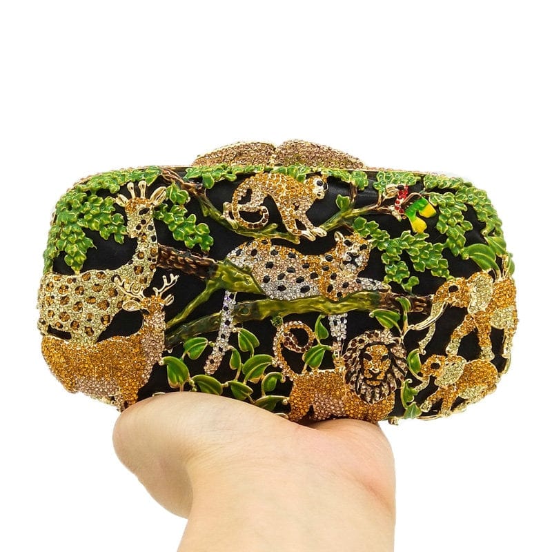 Fancy Crystal Animal Jungle Clutch Bag - - Luxury bags by WAAMII