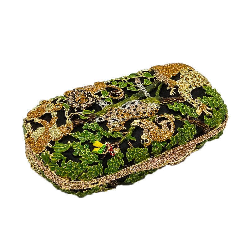 Fancy Crystal Animal Jungle Clutch Bag - - Luxury bags by WAAMII