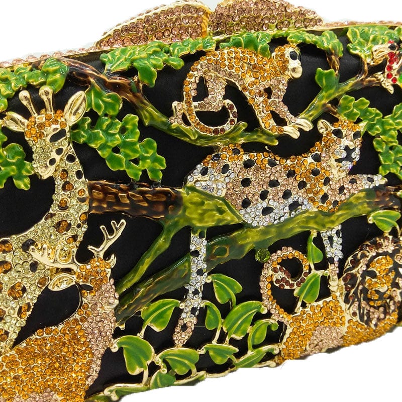 Fancy Crystal Animal Jungle Clutch Bag - - Luxury bags by WAAMII