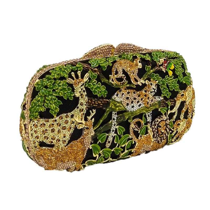 Fancy Crystal Animal Jungle Clutch Bag - - Luxury bags by WAAMII
