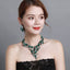 Floral Gemstones Bib Statement Necklace And Earring Jewelry Set Jewelry WAAMII 05  