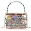 Floral Hollow Out Metallic Cage Clutch bags WAAMII Pink L18xW9xH13 cm 
