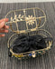 Floral Hollow Out Metallic Cage Clutch bags WAAMII