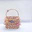 Floral Hollow Out Metallic Cage Clutch bags WAAMII pink A L18xW9xH13 cm