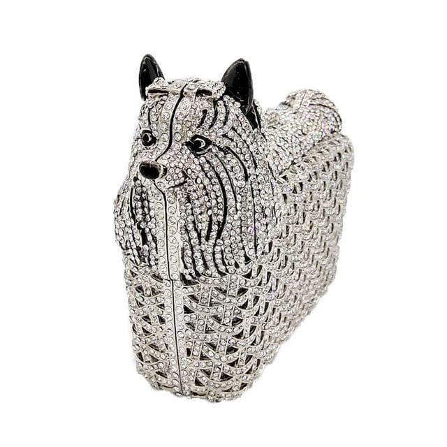 Full Crystal Doggy Puppy Clutch - 12 - Luxury bags by WAAMII