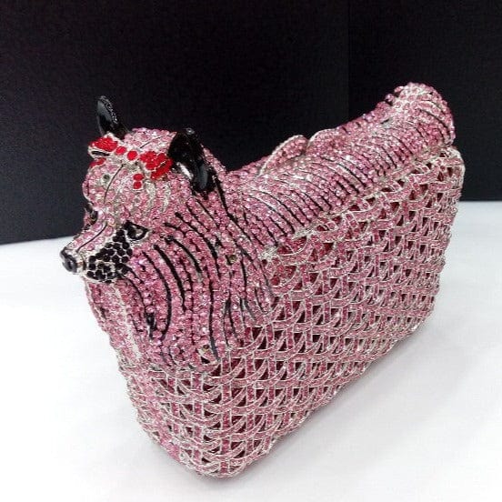 Full Crystal Doggy Puppy Clutch - - Luxury bags by WAAMII
