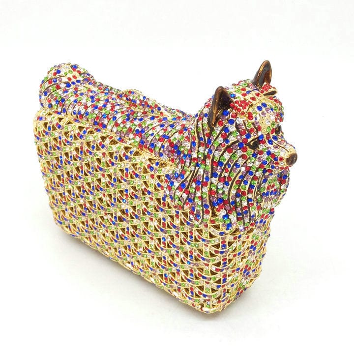 Full Crystal Doggy Puppy Clutch bags WAAMII