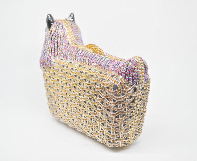 Full Crystal Doggy Puppy Clutch - 11 - Luxury bags by WAAMII