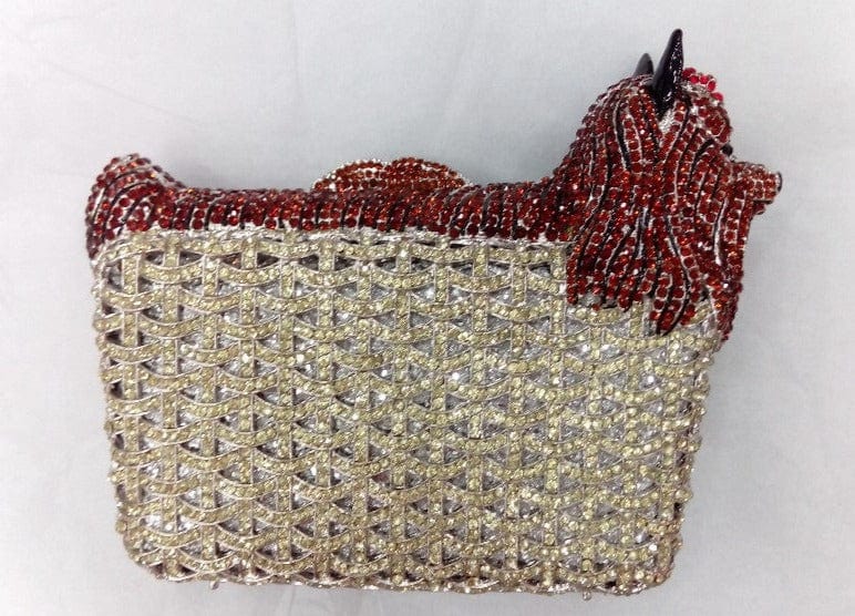 Full Crystal Doggy Puppy Clutch - - Luxury bags by WAAMII