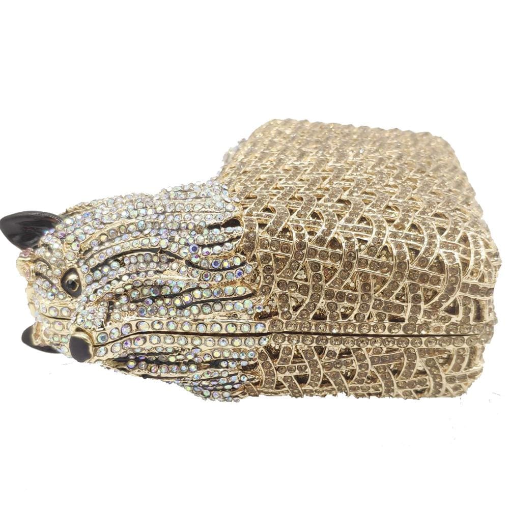 Full Crystal Doggy Puppy Clutch - - Luxury bags by WAAMII