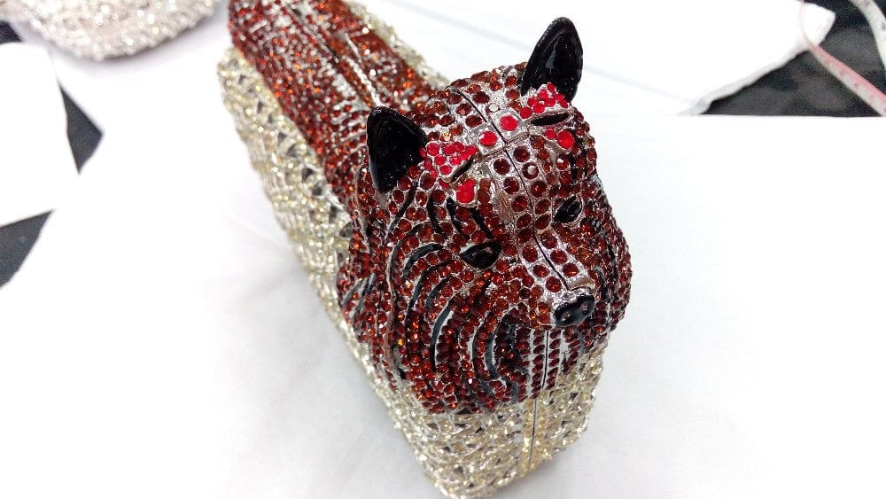 Full Crystal Doggy Puppy Clutch bags WAAMII