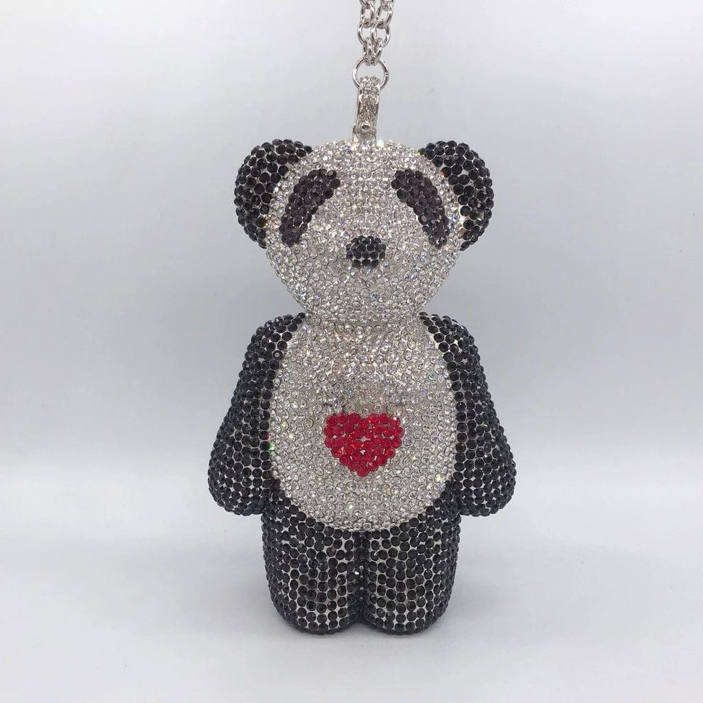 Full Diamond Love Bear Clutch Evening Purse bags WAAMII   