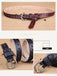 Full Grain Genuine Leather Cowskin Star Hollow Out Women's Belt - - Luxury Accessories by WAAMII