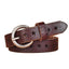 Full Grain Genuine Leather Cowskin Star Hollow Out Women's Belt - Coffee 90CM - Luxury Accessories by WAAMII