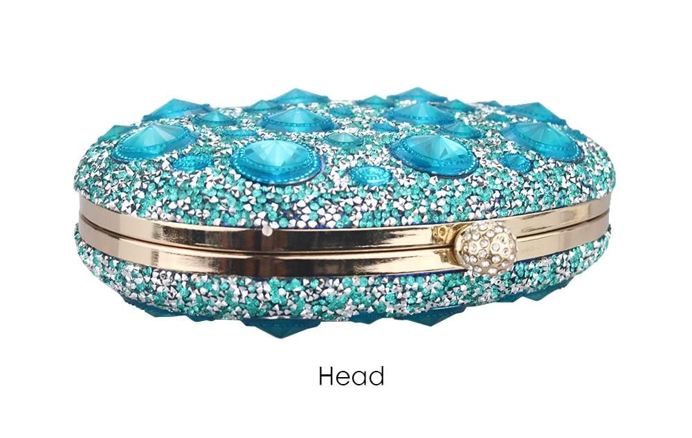 Giant Light Rhinestones Peafowl Clutch - - Luxury bags by WAAMII