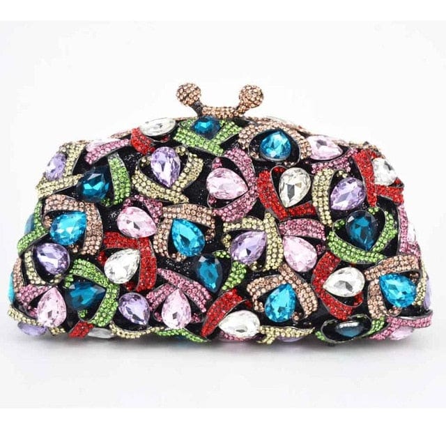 Gina Rhinestone Clutch Evening Bag - j - Luxury bags by WAAMII