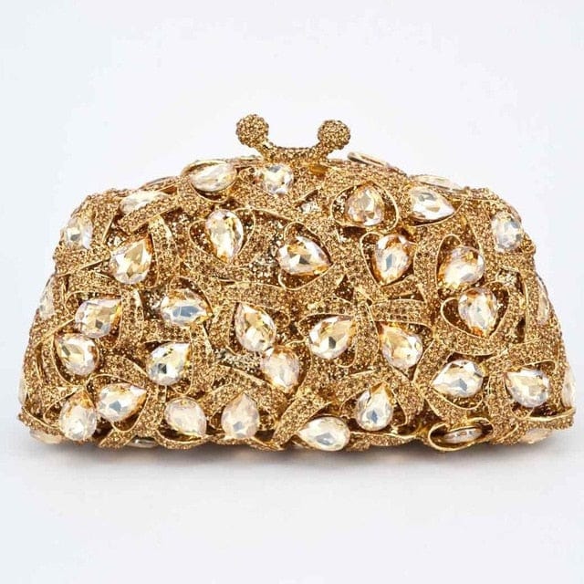 Gina Rhinestone Clutch Evening Bag - k - Luxury bags by WAAMII