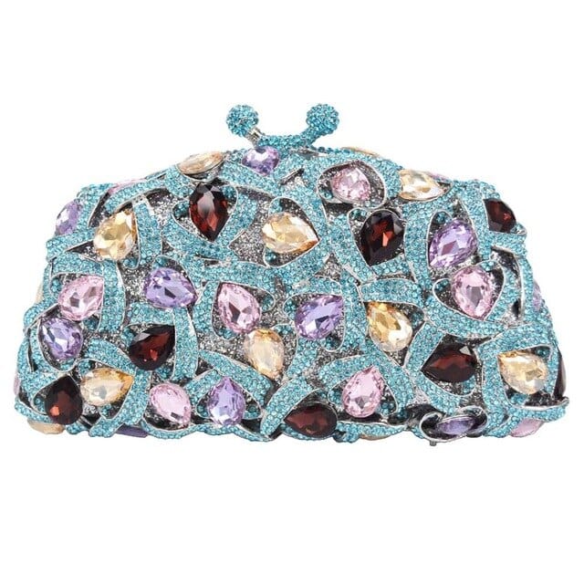 Gina Rhinestone Clutch Evening Bag - g - Luxury bags by WAAMII