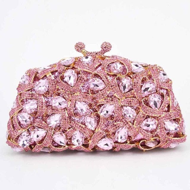 Gina Rhinestone Clutch Evening Bag - b - Luxury bags by WAAMII