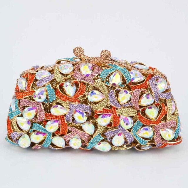 Gina Rhinestone Clutch Evening Bag - l - Luxury bags by WAAMII