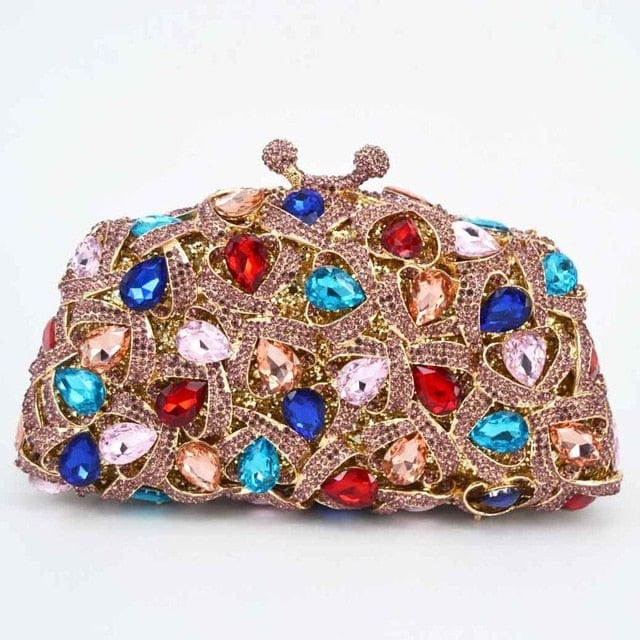 Gina Rhinestone Clutch Evening Bag - c - Luxury bags by WAAMII