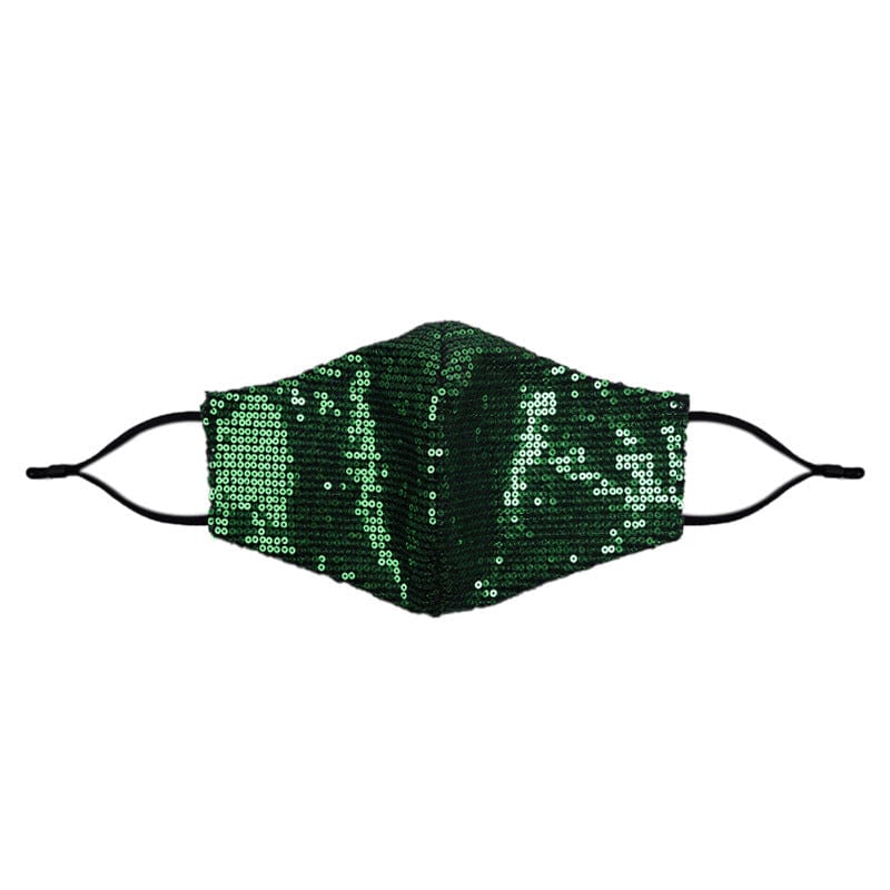 Glitter Sparkle Pattern Fashion Masks For Women-S77 Horizontal sequins-Multiple Colors - Green - Luxury Accessories by WAAMII