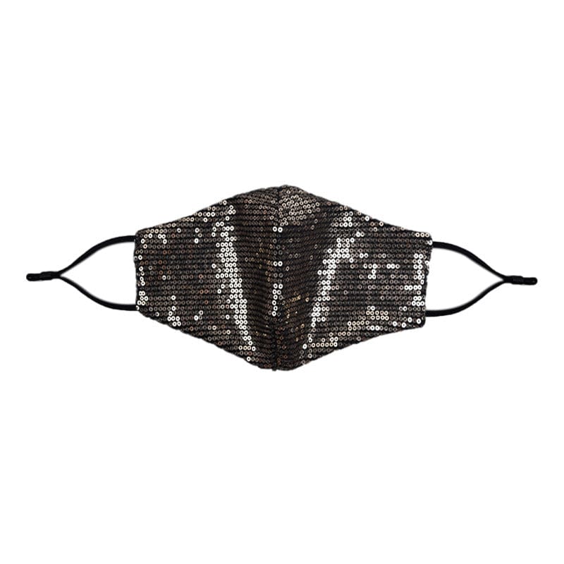 Glitter Sparkle Pattern Fashion Masks For Women-S77 Horizontal sequins-Multiple Colors - Black Gold - Luxury Accessories by WAAMII