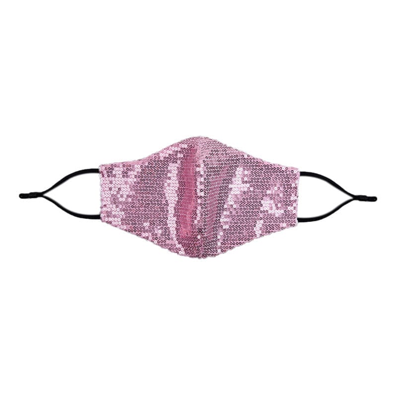 Glitter Sparkle Pattern Fashion Masks For Women-S77 Horizontal sequins-Multiple Colors - Rose Pink - Luxury Accessories by WAAMII