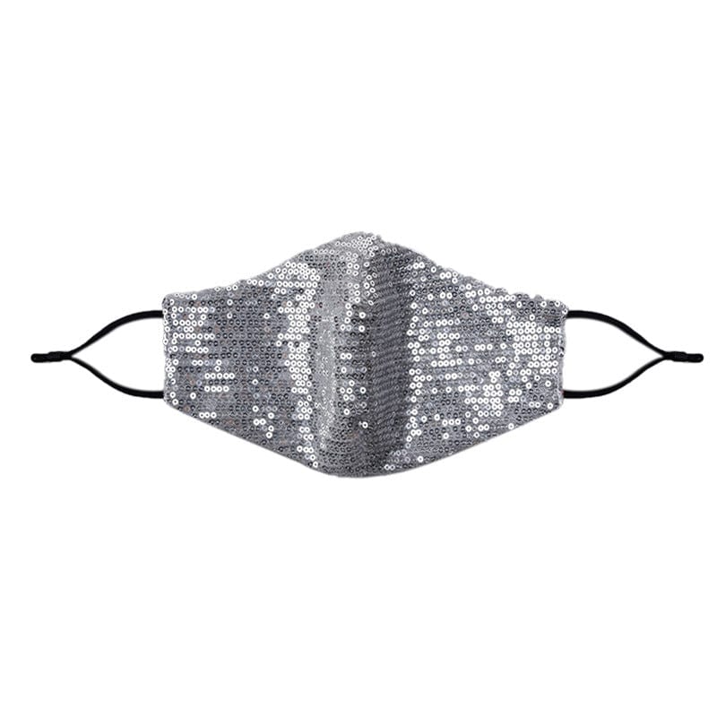 Glitter Sparkle Pattern Fashion Masks For Women-S77 Horizontal sequins-Multiple Colors - Silver - Luxury Accessories by WAAMII