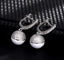 Glossy Silver-Tone Ceramic Zircon Ball Hook Earrings - - Luxury Jewelry by WAAMII