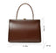 Gold Clip Buckle Top Genuine Leather Tote Lady Business Bag bags WAAMII   