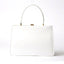 Gold Clip Buckle Top Genuine Leather Tote Lady Business Bag - White - Luxury bags by WAAMII