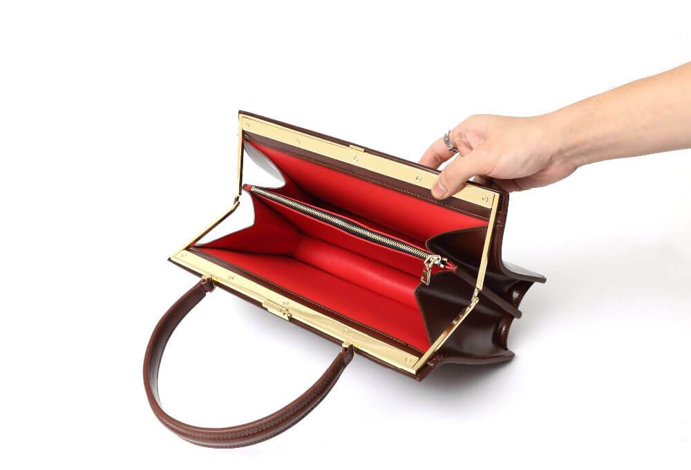 Gold Clip Buckle Top Genuine Leather Tote Lady Business Bag - - Luxury bags by WAAMII