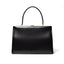 Gold Clip Buckle Top Genuine Leather Tote Lady Business Bag - Black - Luxury bags by WAAMII