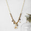 Gold Plated Natural Stone Drop Long Necklace - - Luxury Jewelry by WAAMII