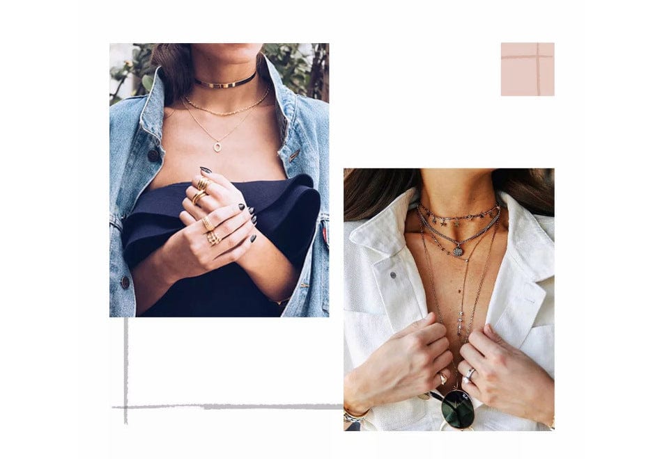 Gold Plated Natural Stone Drop Long Necklace - - Luxury Jewelry by WAAMII