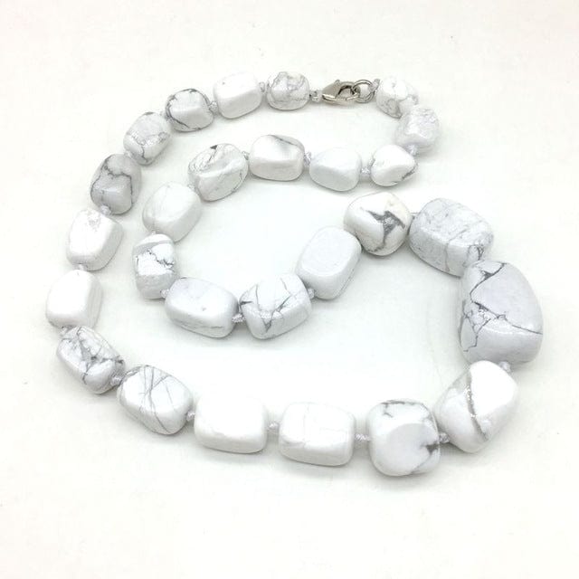 Hand-made Gradient Natural Stone Birthstone Necklaces Mottled Beads Size 9x12 mm to 16x24mm - - Luxury Jewelry by WAAMII