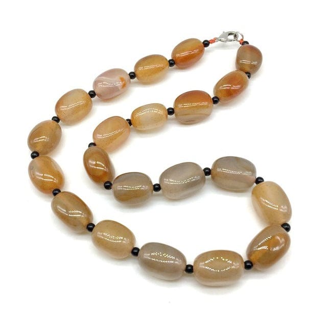Hand-made Gradient Natural Stone Birthstone Necklaces Mottled Beads Size 9x12 mm to 16x24mm Jewelry WAAMII