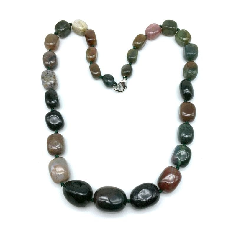 Hand-made Gradient Natural Stone Birthstone Necklaces Mottled Beads Size 9x12 mm to 16x24mm - - Luxury Jewelry by WAAMII
