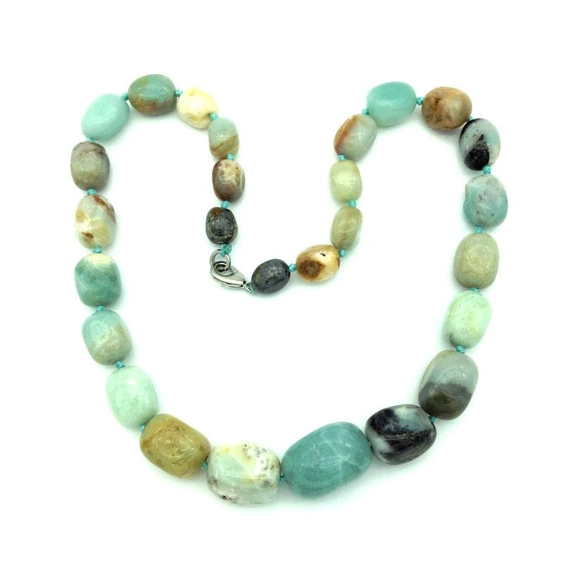 Hand-made Gradient Natural Stone Birthstone Necklaces Mottled Beads Size 9x12 mm to 16x24mm Jewelry WAAMII